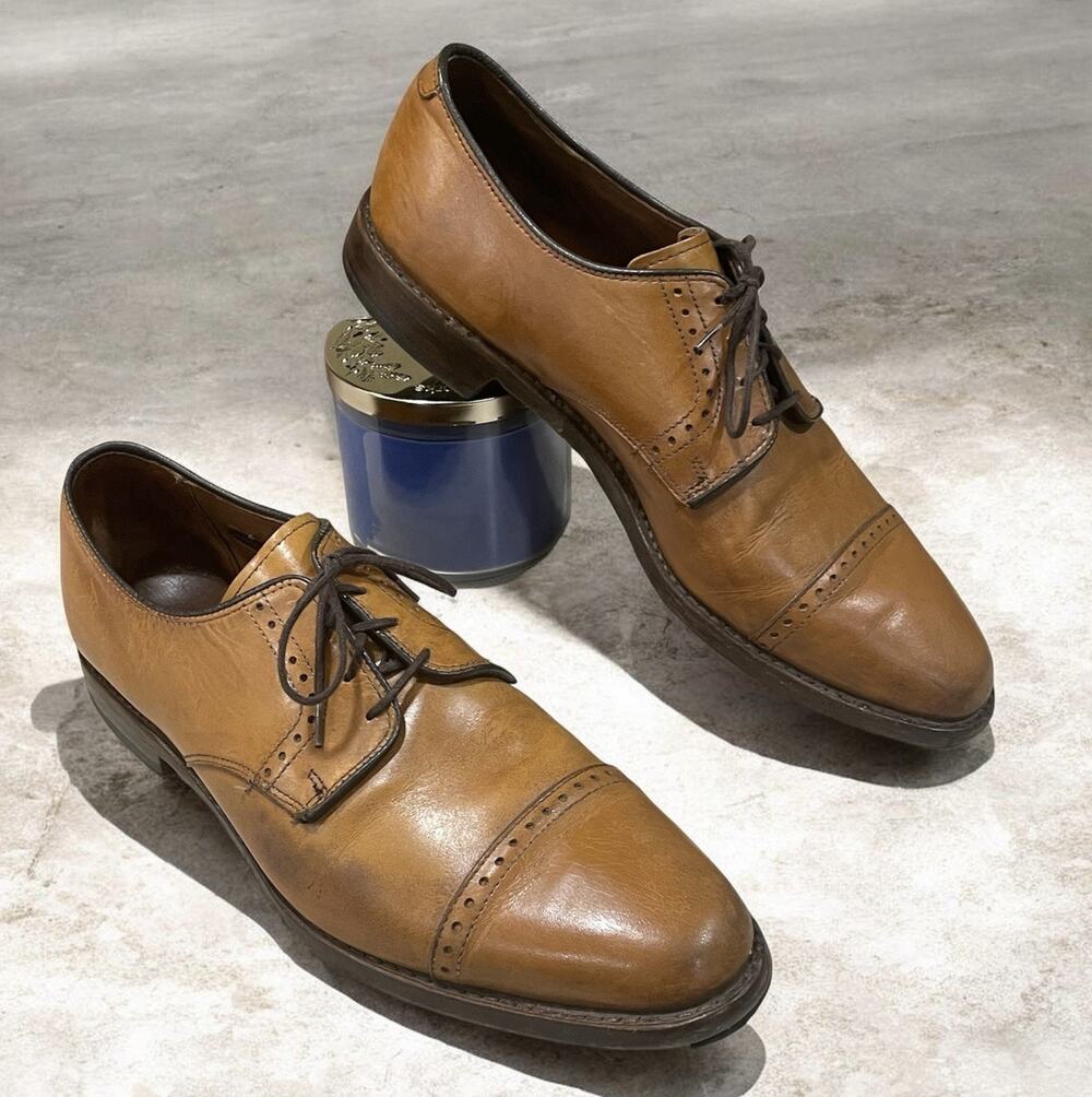 ALLEN EDMONDS Clifton Cap Toe Walnut Brown Tan Oxford Shoes Sz 10.5 D -USA Made